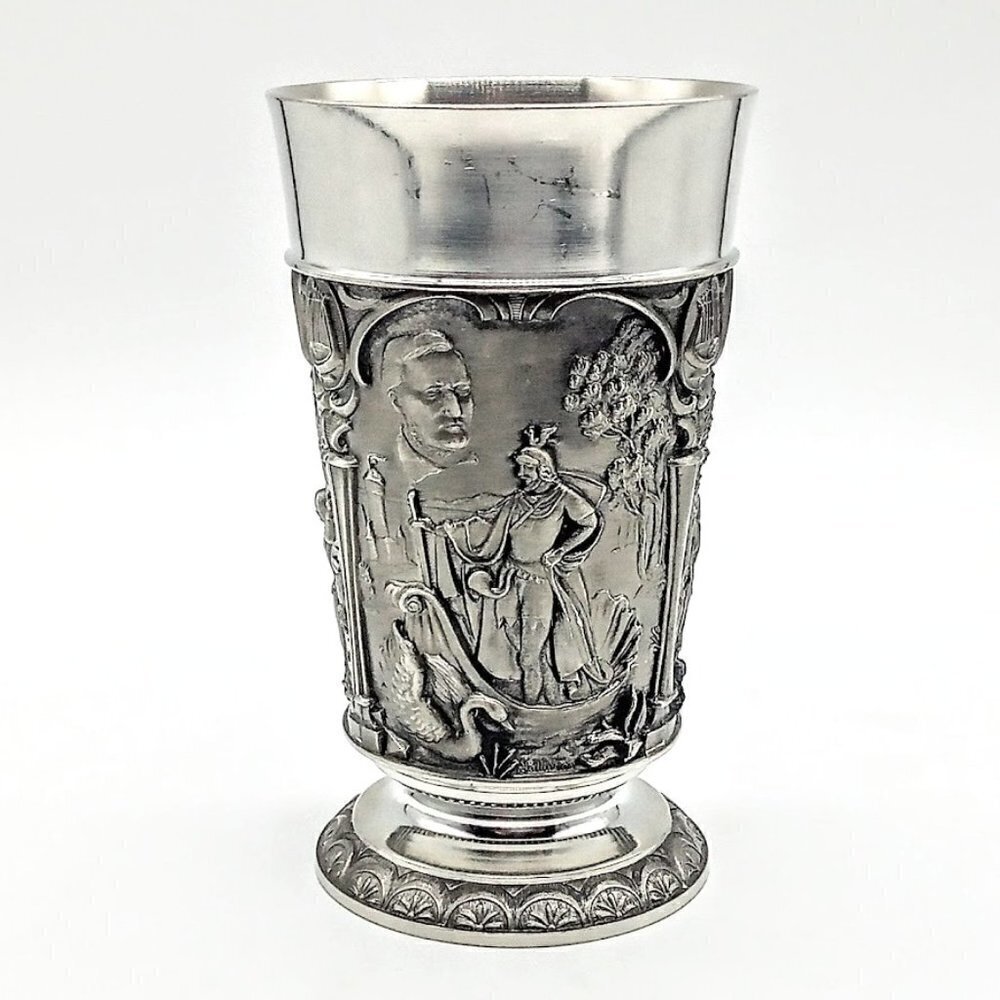 Vintage Feinzinn GES.GESCH NK W Germany Footed Pewter Goblet Cup - Voyager